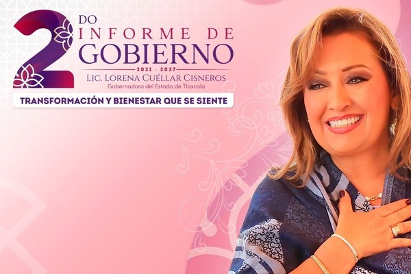 Lorena Cuéllar Cisneros rendirá su segundo informe como gobernadora de Tlaxcala el próximo 8 de diciembre 