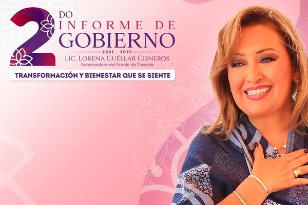 Lorena Cuéllar Cisneros rendirá su segundo informe como gobernadora de Tlaxcala el próximo 8 de diciembre 