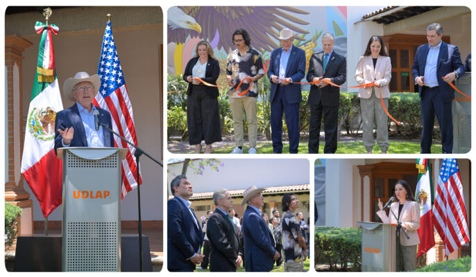 UDLAP | El embajador, Ken Salazar, inaugura mural «Nexos USA – México»