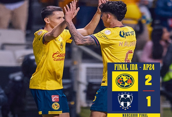 América vence dos goles a uno a Monterrey en el Cuauhtémoc