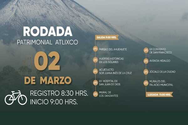 DÓNDE IR | Participa en la "Rodada Patrimonial" este 2 de marzo en Atlixco