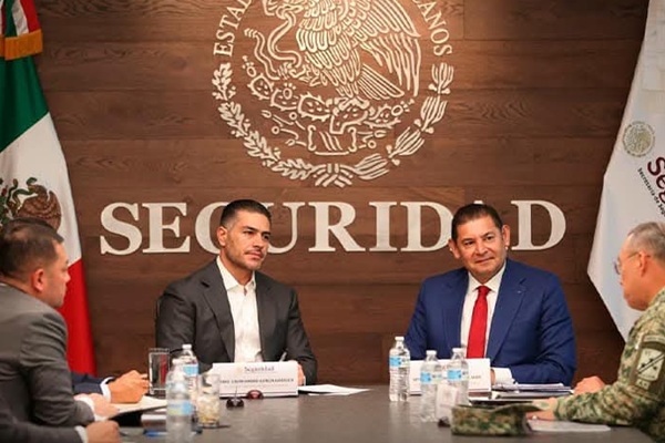 Armenta se reúne con Omar García Harfuch para revisar los 4 ejes de la Estrategia Nacional de Seguridad en Puebla