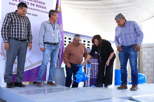 Gobierno de Tlaxcala entrega rehabilitación de un pozo de riego en San Lucas Cuauhtelulpan