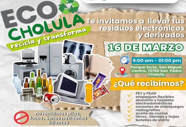 Invita SOSAPACH a la segunda edición de EcoCholula