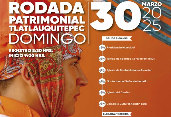 Invitan a la rodada patrimonial del municipio de Tlatlauquitepec