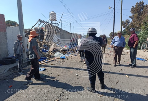 Muere un sexagenario por explosión de gas y pirotecnia en vivienda de Tetla, Tlaxcala