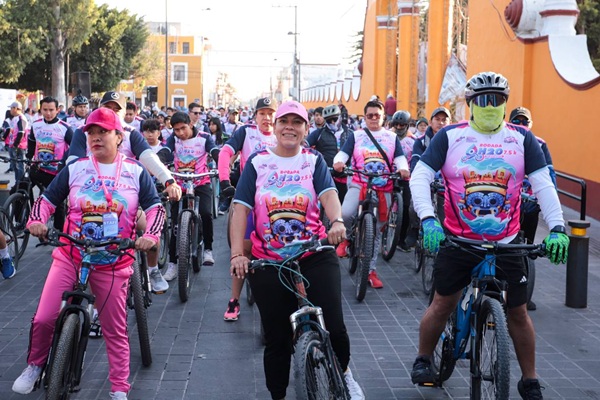 Realizan Rodada H2O en San Andrés Cholula en conmemoración del Día Mundial del Agua