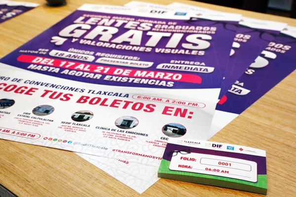 SEDIF Tlaxcala hará segunda Macro Jornada de Lentes Gratuitos del 17 al 21 de marzo