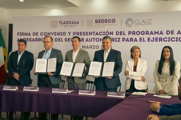 SEDECO Tlaxcala firma convenio con Clauz para impulsar nuevos empleos en el sector automotriz