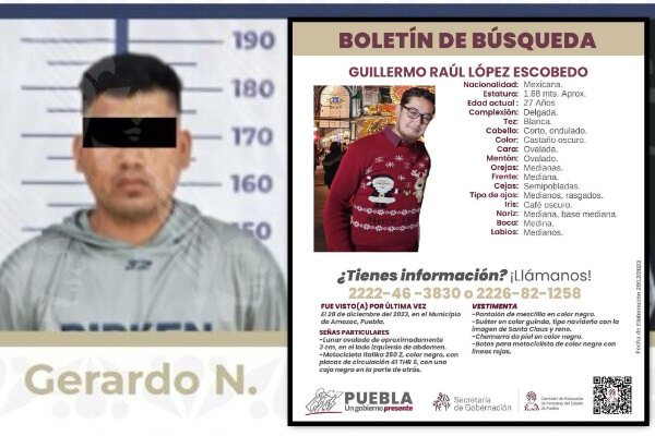 FGE Puebla reportó la captura de otro hombre vinculado a la desaparición de Guillermo Raúl López Escobedo, ocurrida en Amozoc de Mota