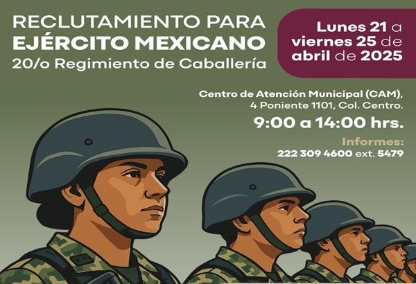 Ayuntamiento de Puebla y SEDENA abren reclutamiento para caballería