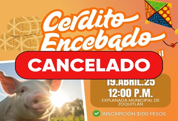 Cancelan evento Cerdito Encebado varonil y femenil en Zoquitlán
