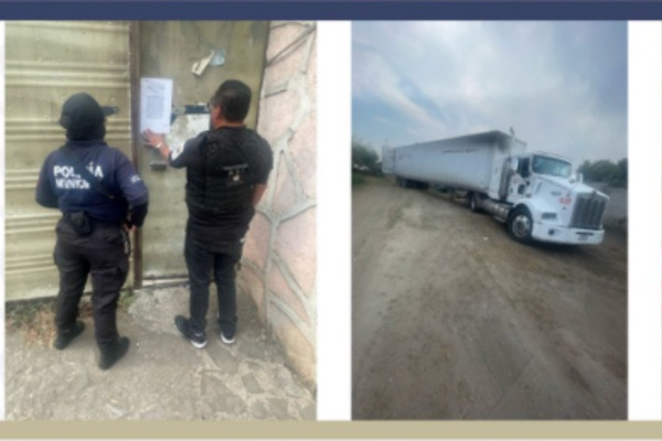 Los vehículos, los indicios y el inmueble, quedaron a disposición del Agente del Ministerio Público tras el cateo en San Salvador el Verde