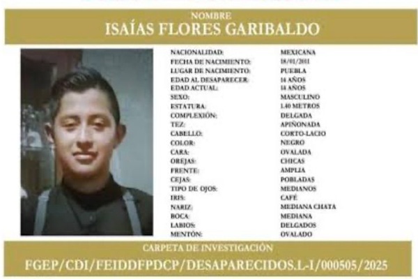 Localizan con vida a Isaías Flores Garibaldo, de 14 años, desaparecido en el Mercado Independencia