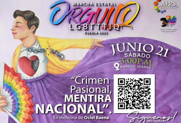 Marcha del Orgullo LGBTTTIQ en Puebla será dedicada a Ociel Baena