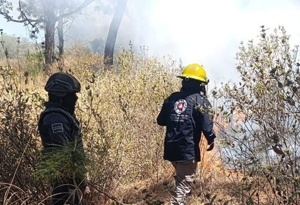 Policía Montada de San Pedro Cholula refuerza vigilancia en el Cerro Zapotecas y se suma al combate de incendios