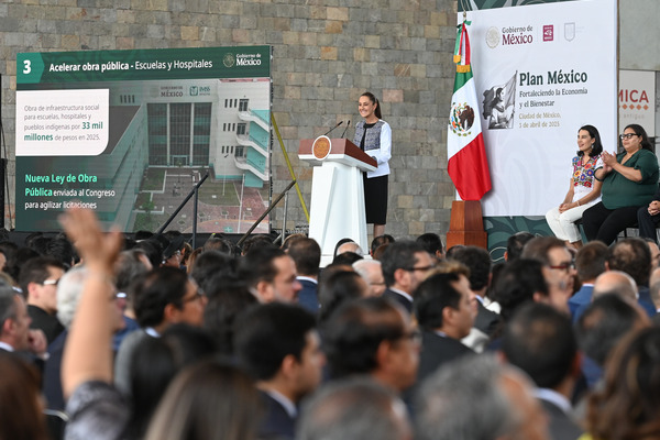 Sheinbaum presentó los programas de acción ambiental, económica y de infraestructura del Plan México en respuesta de los aranceles de Trump