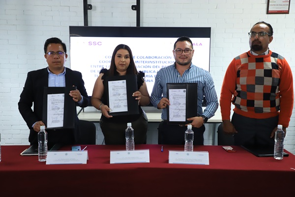 Signan convenio de colaboración SSC Tlaxcala y la beneficencia pública en materia de salud