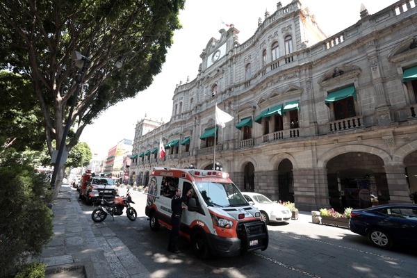 Como parte del simulacro de sismo, el Ayuntamiento de Puebla habilitó un Puesto de Mando, así como una Área de Concentración de Víctimas