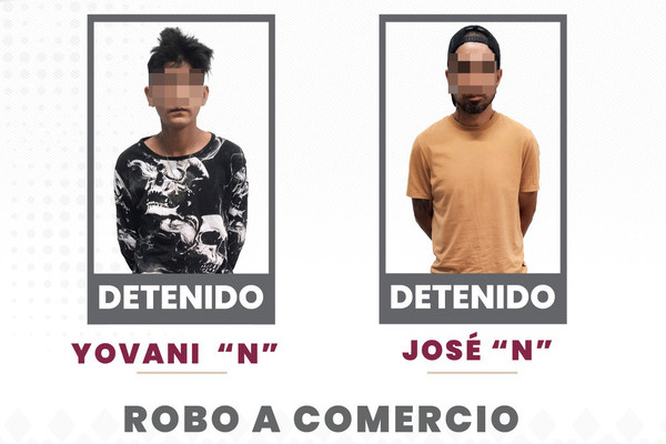 SSC reporta capturan de dos hombres vinculados con diversos robos a tiendas de conveniencia en Puebla