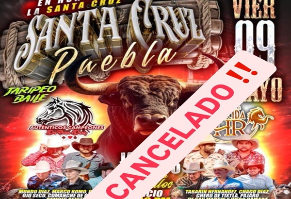 Por amenazas contra lazadores suspen jaripeo y actividades de la Feria de Santa Cruz, Teotlalco