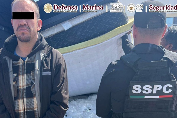 Un hombre que transportaba más de 200 kilos de metanfetamina fue detenido en Baja California