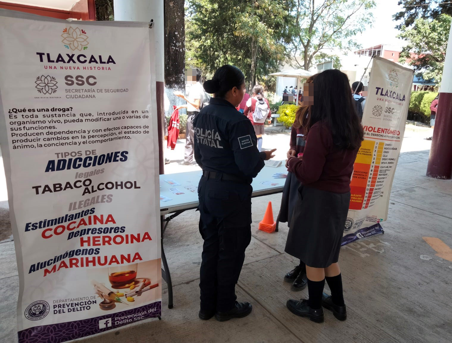 Como parte de la estrategia integral, la SSC ha impartido sesiones informativas en escuelas de Cuapiaxtla, San Pablo del Monte y Tlaxcala