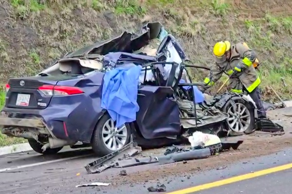 Dos adultos, dos niños y un bebé murieron en un choque frontal contra un torton en la autopista Siglo XXI