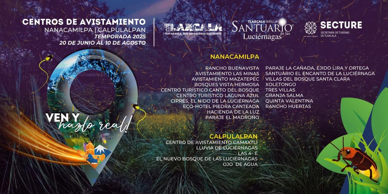 La temporada de luciérnagas representa una oportunidad para impulsar el turismo comunitario y reactivar la economía regional de Tlaxcala