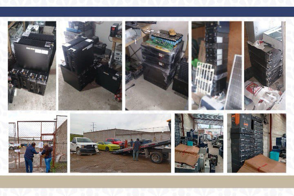 Se logró el aseguramiento de 200 baterías de litio y diversos aditamentos diseñados para la instalación de las mismas