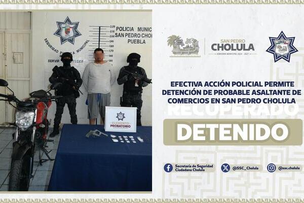 Capturan a asaltante de farmacias y tiendas de conveniencia en San Pedro Cholula