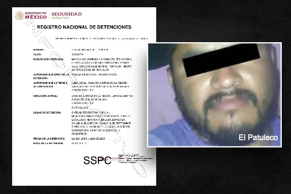 FGE Puebla detienen a Alejandro Macuil Tlahuetl, comandante de la Fiscalía Especializada en Desaparición Forzada ; se le vincula con El Patuleco