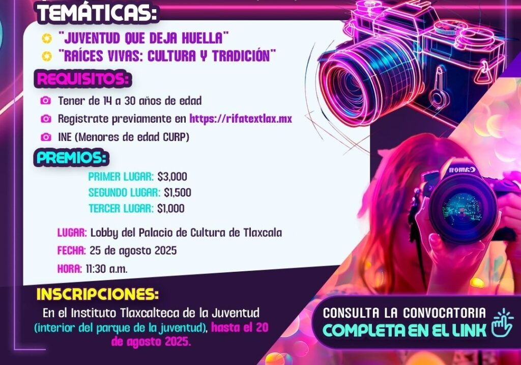 Convoca ITJ a juventudes tlaxcaltecas a participar en concursos de pintura y fotografía “Expres-Arte”