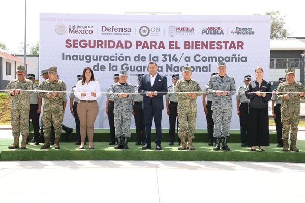 Armenta estuvo presente en la inauguración de la 314ª Compañía de la Guardia Nacional con autoridades federales, estatales y municipales