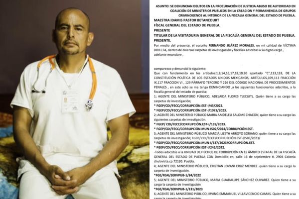 Fernando Juárez Morales, alias El Mandela denunció que ha recibido amenazas de 13 agentes ministeriales adscritos a unidades de investigación