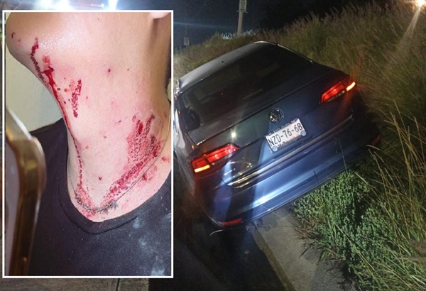 Hamponen lanzan piedras en el Periférico Ecológico contra un automóvil para asaltar