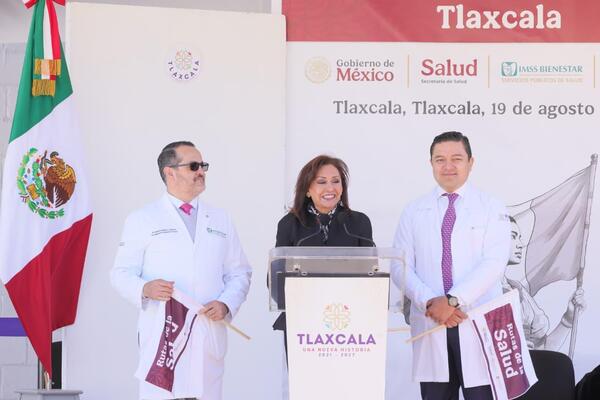 La mandataria de Tlaxcala destacó lo histórico del banderazo nacional del programa “Rutas de la Salud” que busca llevar esperanza a millones