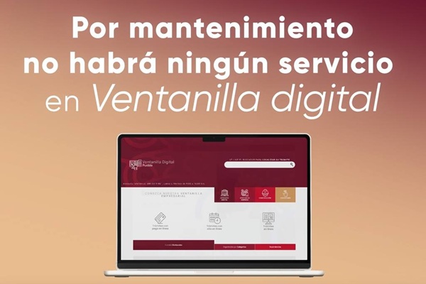 Suspensión temporal de trámites digitales por mantenimiento