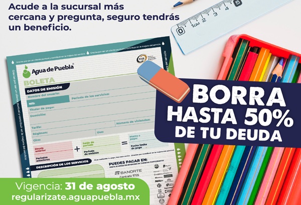 Últimos días el 31 de agosto vence el programa para regularizar tu adeudo de agua