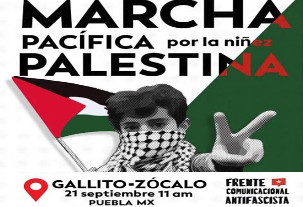 Activistas de Puebla convocan a marcha pacífica por la niñez Palestina