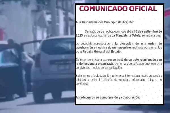 Ayuntamiento de Acajete descarta levantón; asegura que FGE Puebla cumplió orden de aprehensión