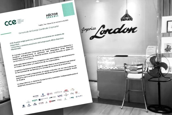 CCE Puebla exige acciones inmediatas en seguridad y justicia por asesinato del empresario Efrén Ramírez Maldonado