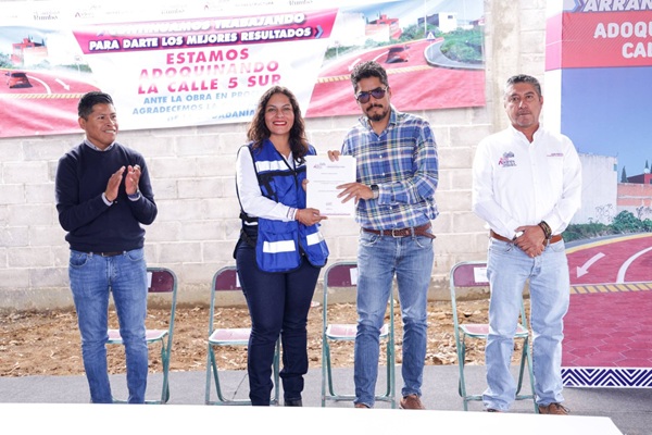 Con obra pública Lupita Cuautle dignifica calidad de vida en San Andrés