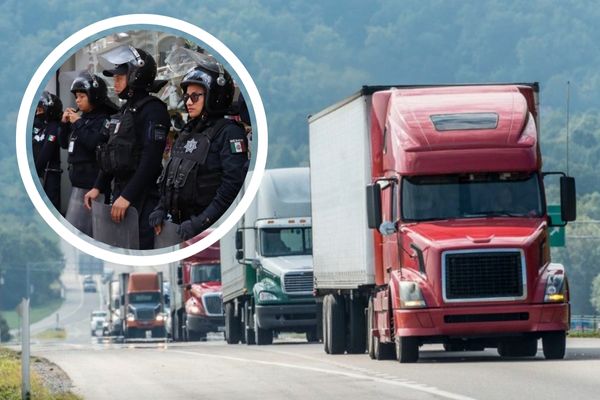 La mujer policía y la banda criminal viajaban en un Volkswagen Pointer, un Chevrolet Optra, y un auto MG, y custodiaban un tractocamión