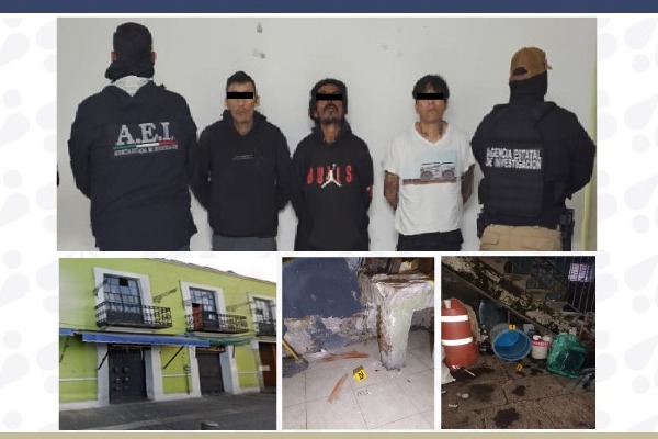 Se logró la detención de tres personas vinculadas con los hechos y tras un cateo en un inmueble en el Centro se aseguraron indicios clave