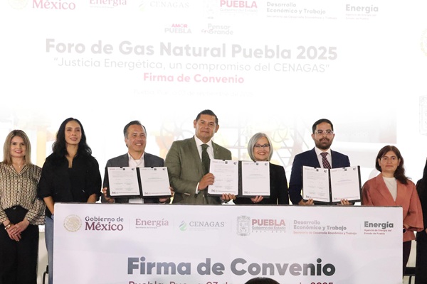 Gobierno de Puebla firma convenio con CENAGAS para promover el uso racional y sostenible del gas