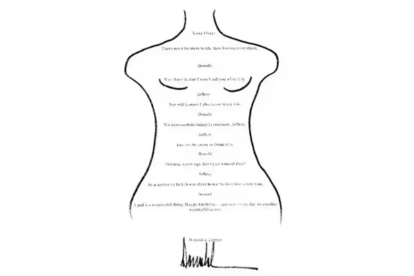 Gran parte del libro parece ser una recopilación de cartas —a menudo altamente sexualizadas— de personas que conocían a Epstein