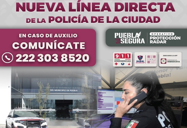 Lanza SSC Puebla nueva línea telefónica directa de la Policía Municipal