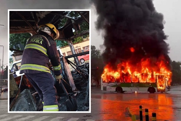 Normalistas de Teteles son retenidas por Policía Municipal a bordo de tres autobuses