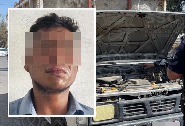 Recupera SSC camioneta robada en el municipio de Tlaxcala y detienen a un hombre